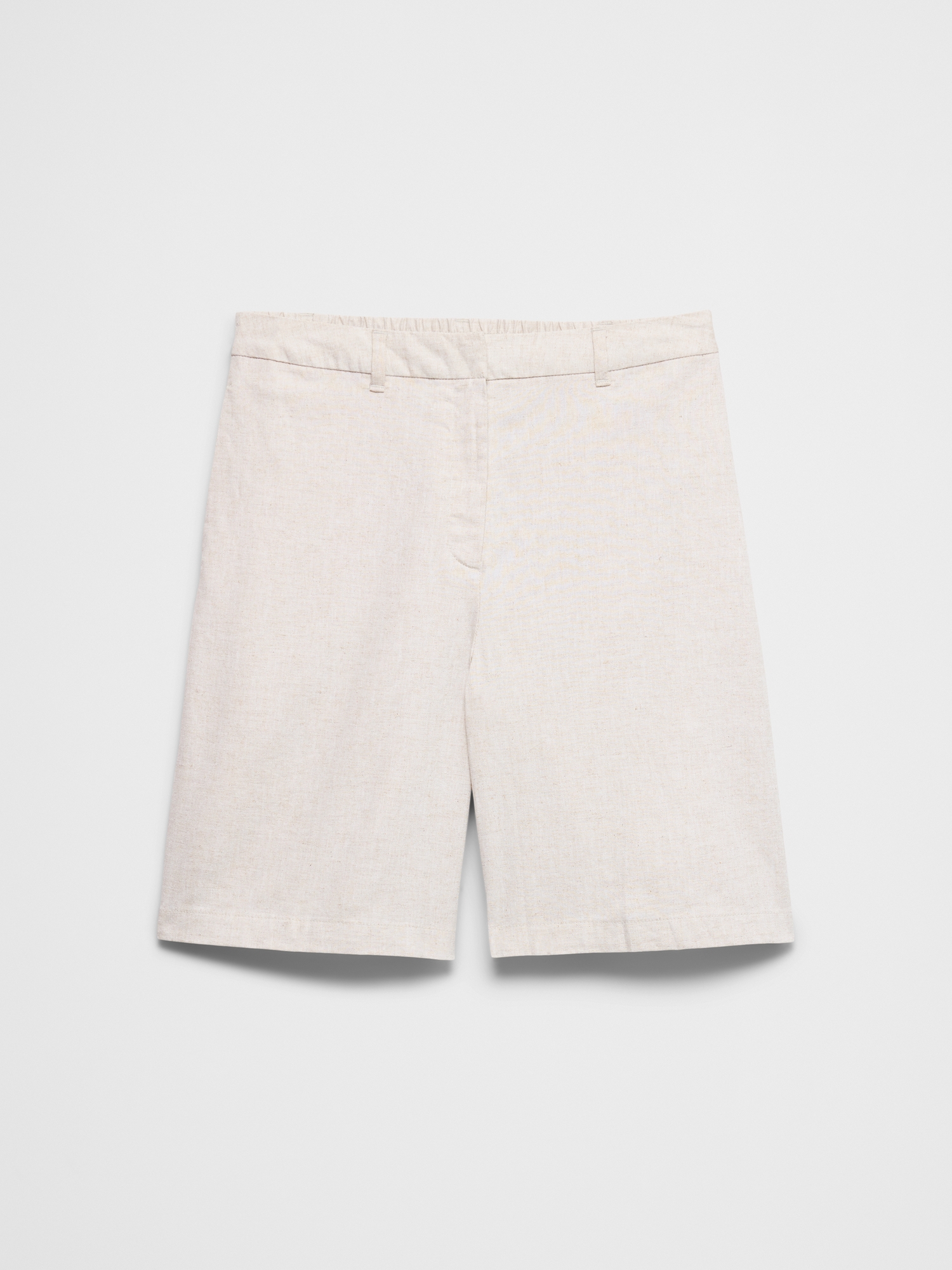 L'image numéro 4 présente Bermuda à taille haute en mélange de lin