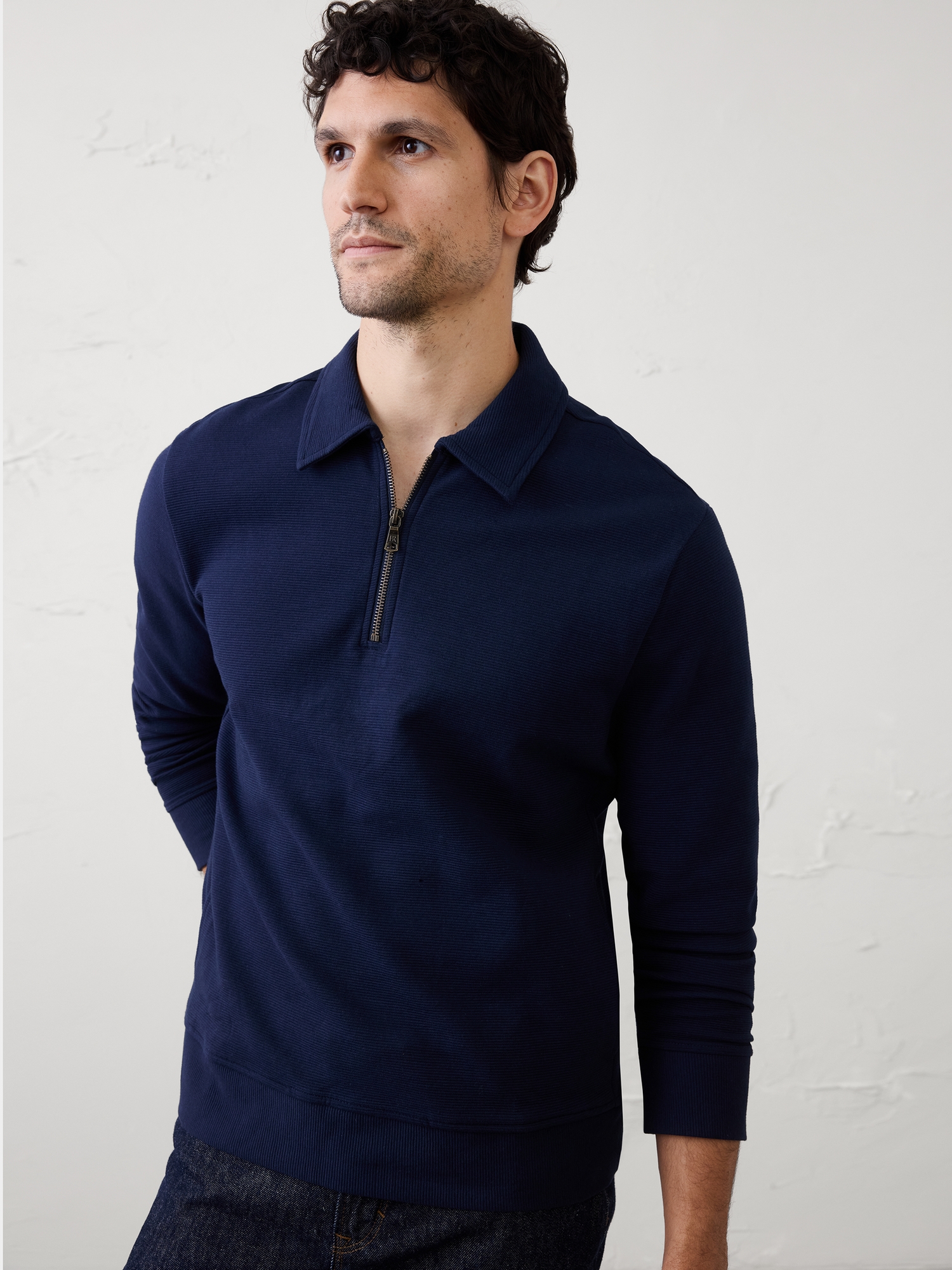 Image number 1 showing, Ottoman Quarter-Zip Pullover Polo