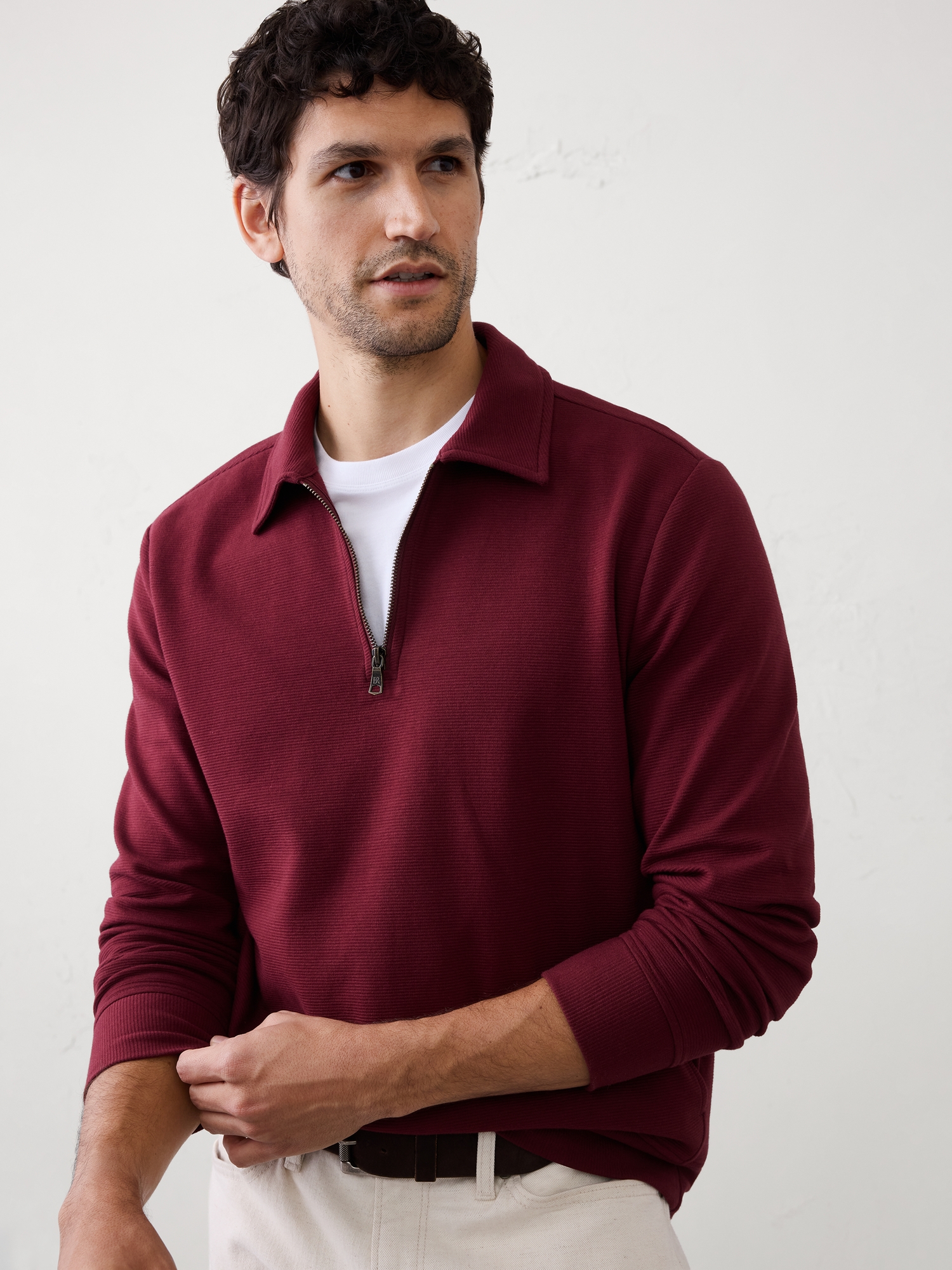 Image number 1 showing, Ottoman Quarter-Zip Pullover Polo