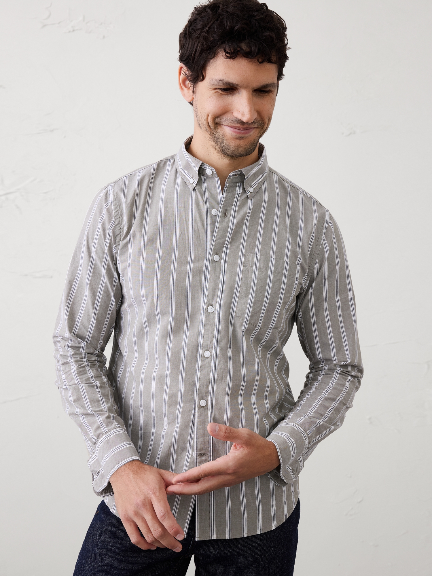 Image number 1 showing, Slim-Fit Softwash Cotton Shirt
