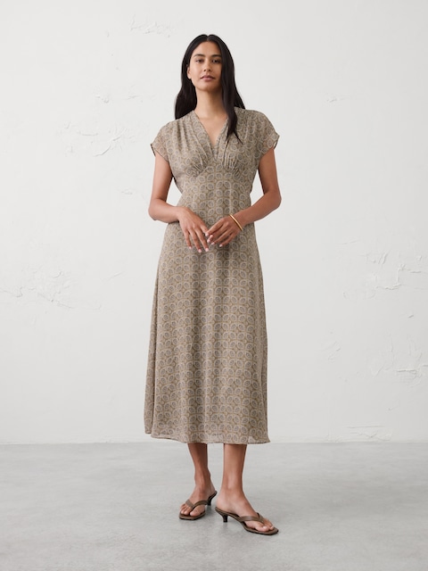Gathered Empire Midi Dress
