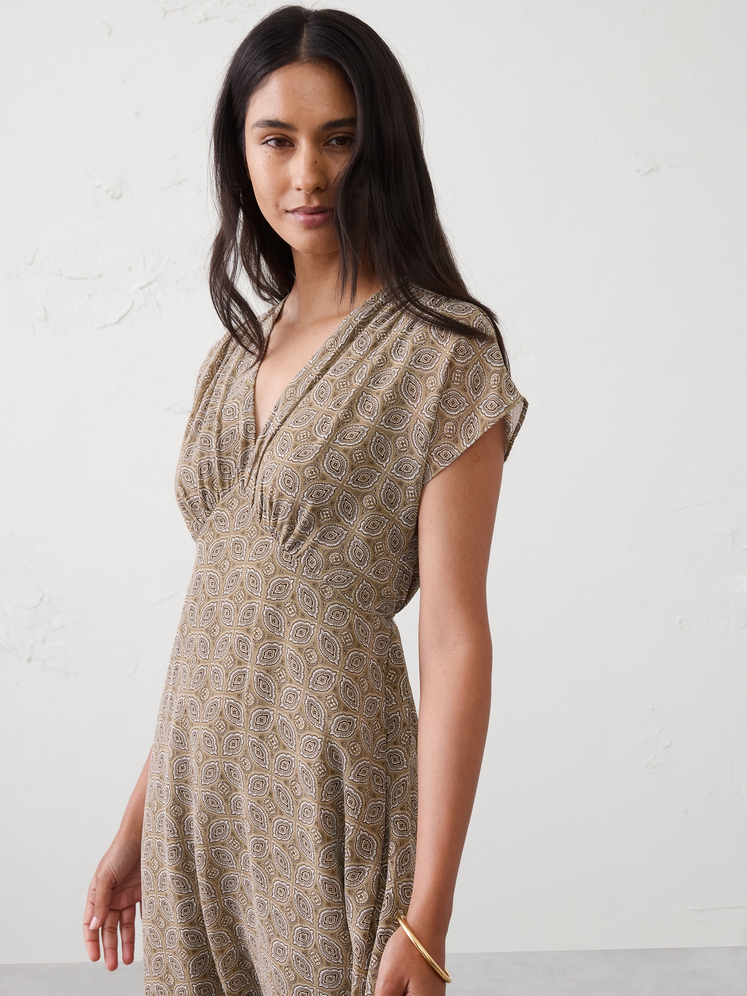 Image number 3 showing, Gathered Empire Midi Dress