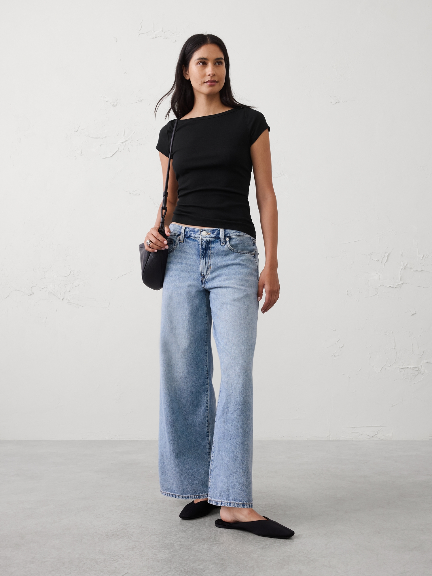 Image number 1 showing, Ribbed Boatneck Top
