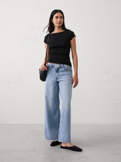 Ribbed Boatneck Top