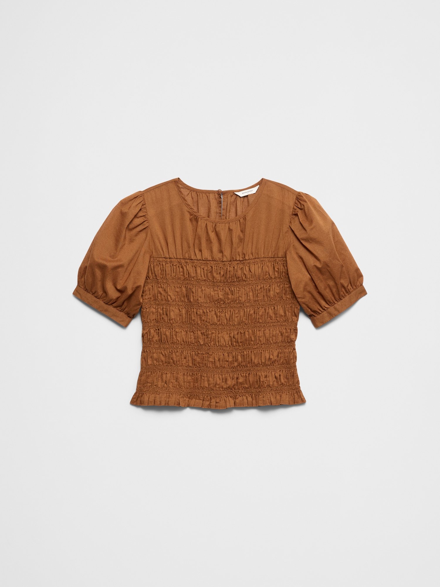 Image number 4 showing, High-Neck Smocked Cropped Top