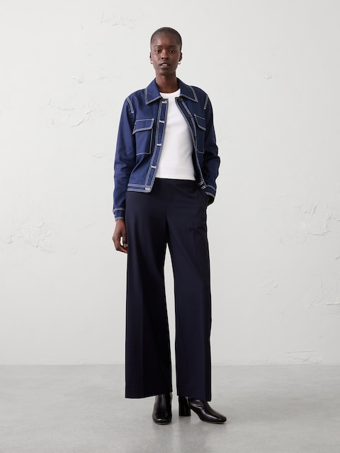 Hayden Sculpted Stretch Wide-Leg High-Rise Pant