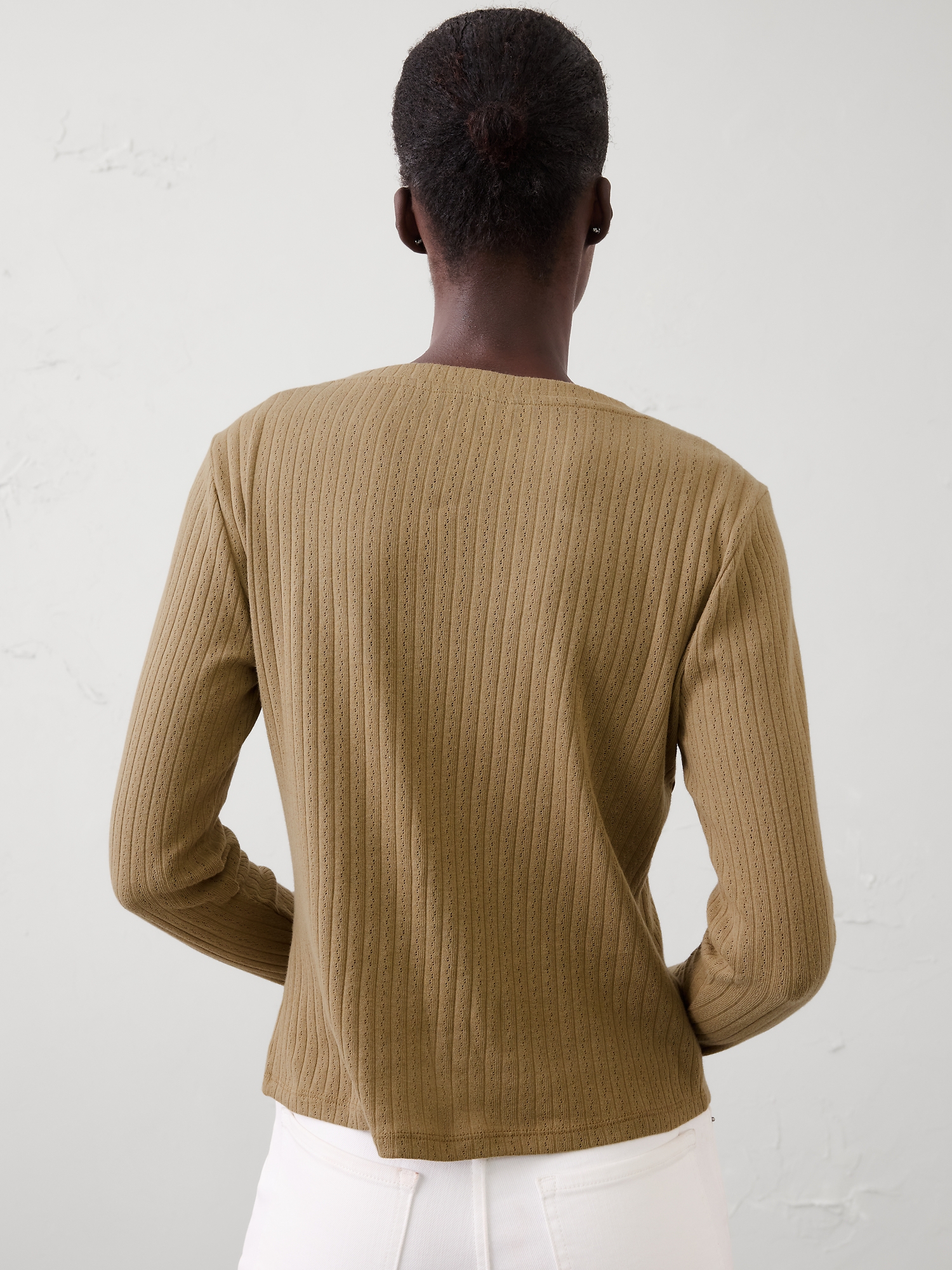 Image number 2 showing, Pointelle Ribbed Cardigan