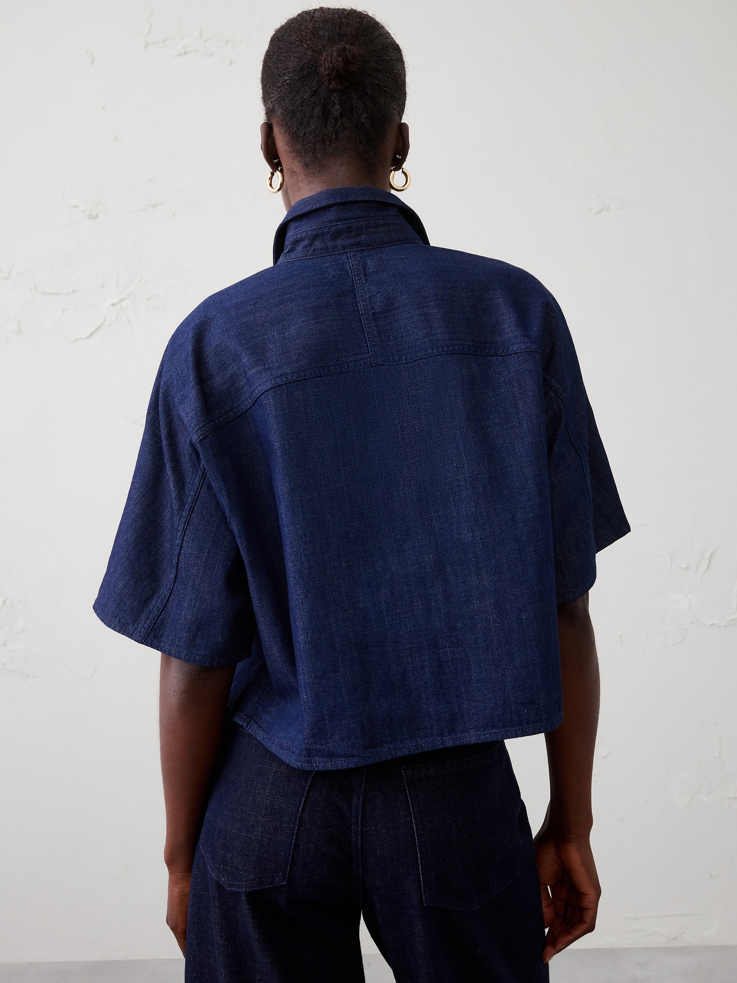 Image number 2 showing, Denim Boxy Cropped Shirt