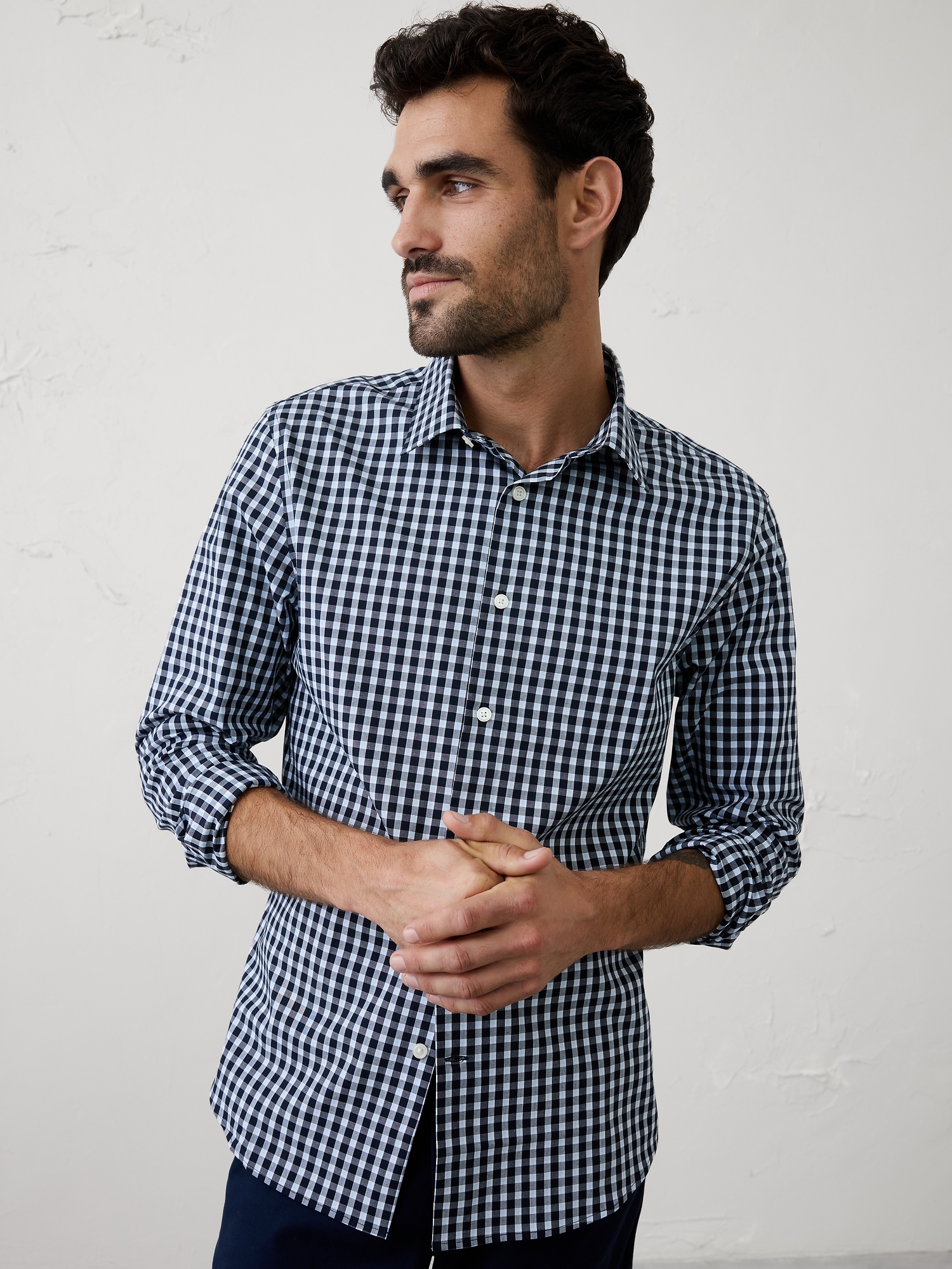 Image number 1 showing, Slim-Fit Untucked Dress Shirt