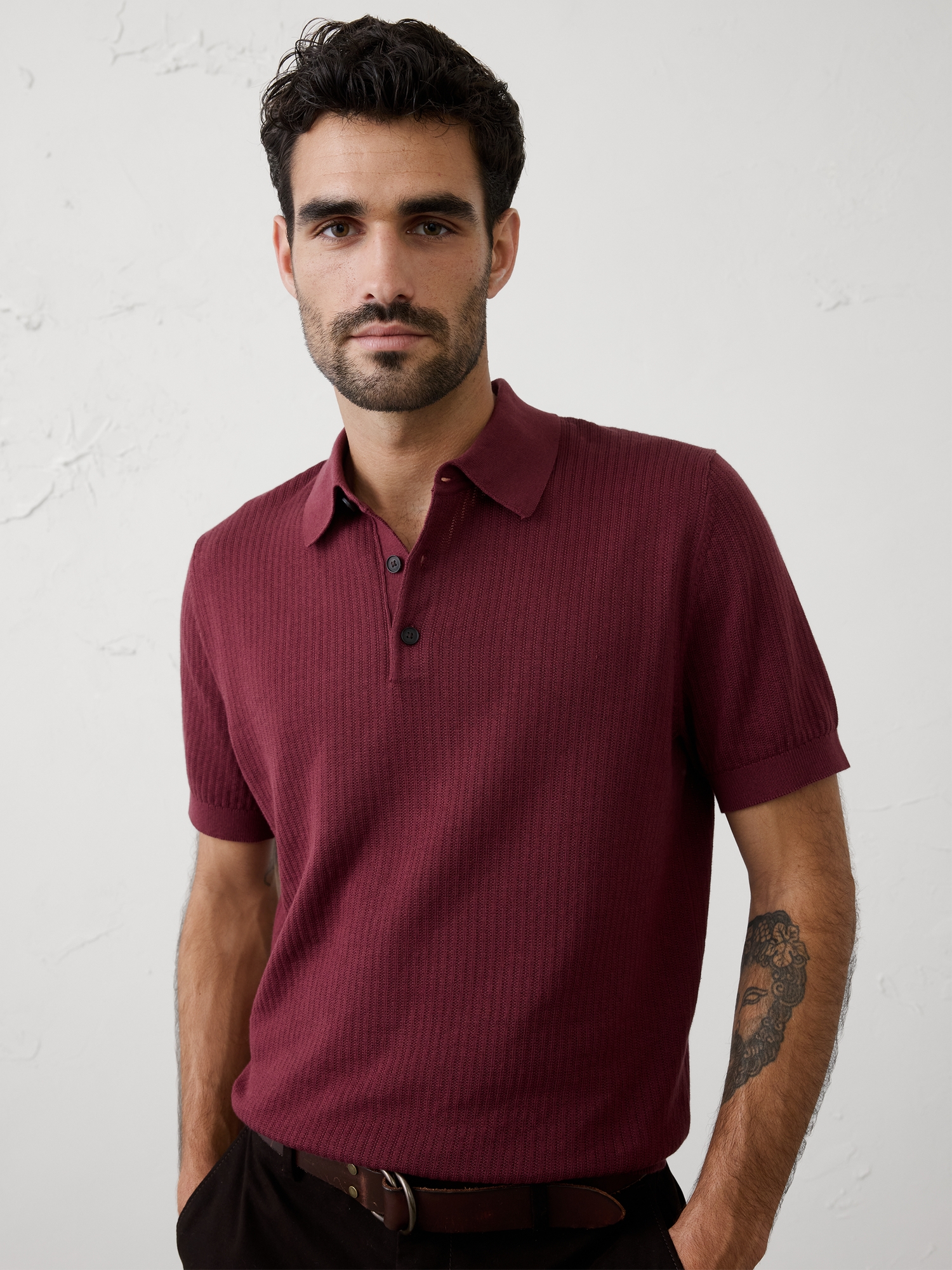 Image number 1 showing, Textured Sweater Polo