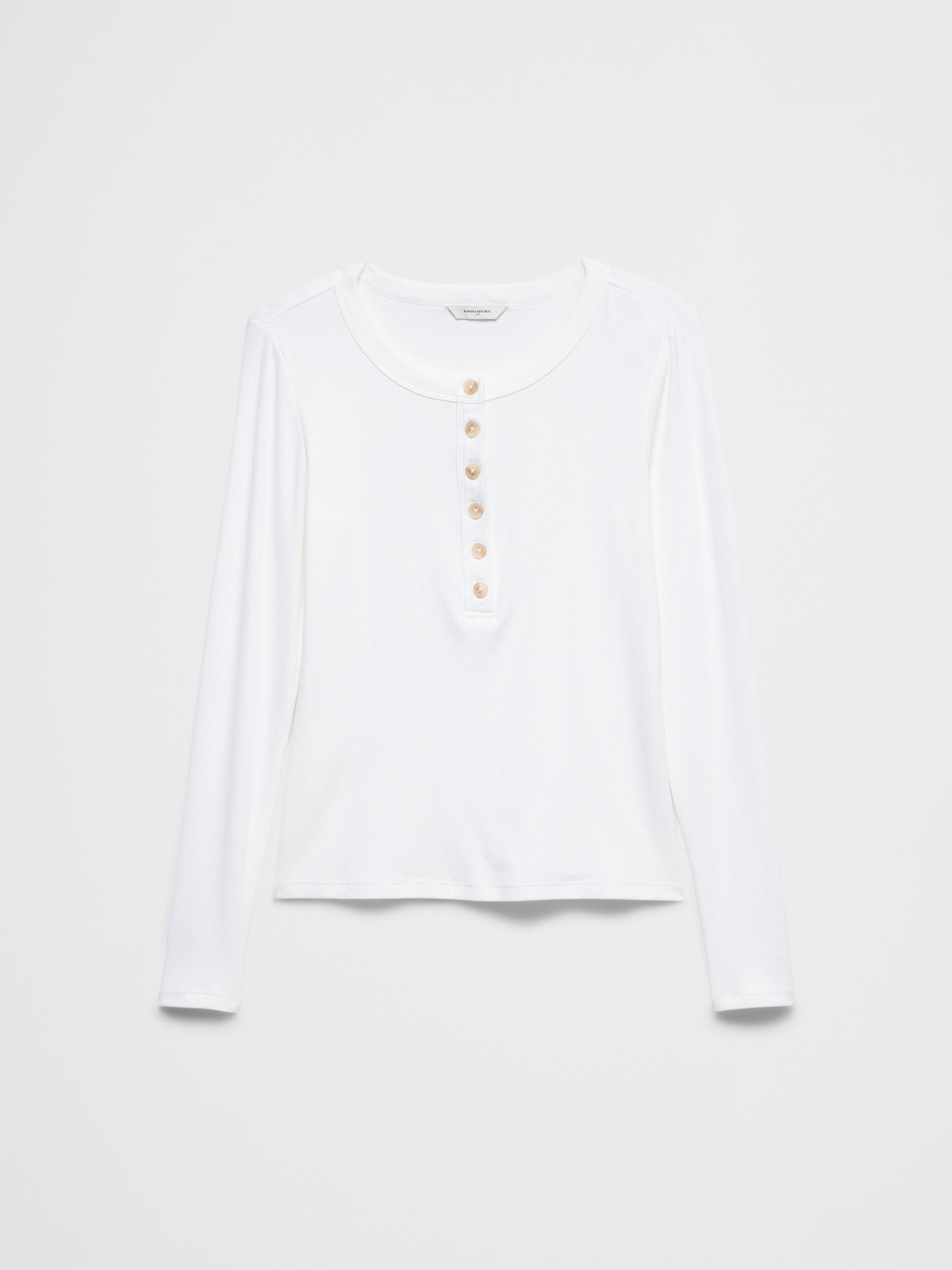 L'image numéro 4 présente T-shirt henley côtelé