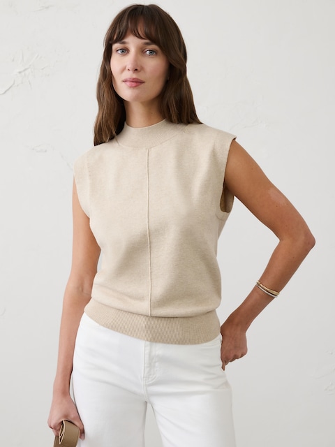 DÉBARDEUR EN TRICOT À COL MONTANT