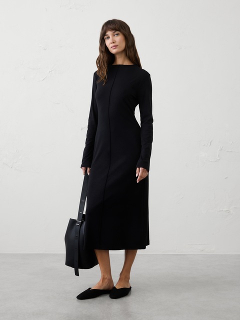 Cozy Ribbed Knit Midi Dress