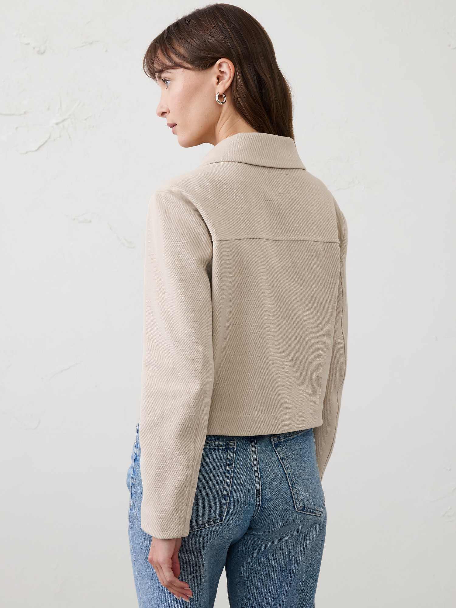 Image number 2 showing, Knit Twill Cropped Jacket