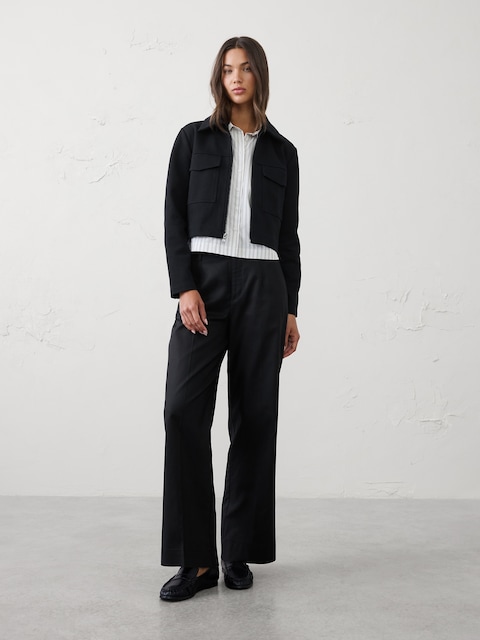 Straight High-Rise Twill Pant