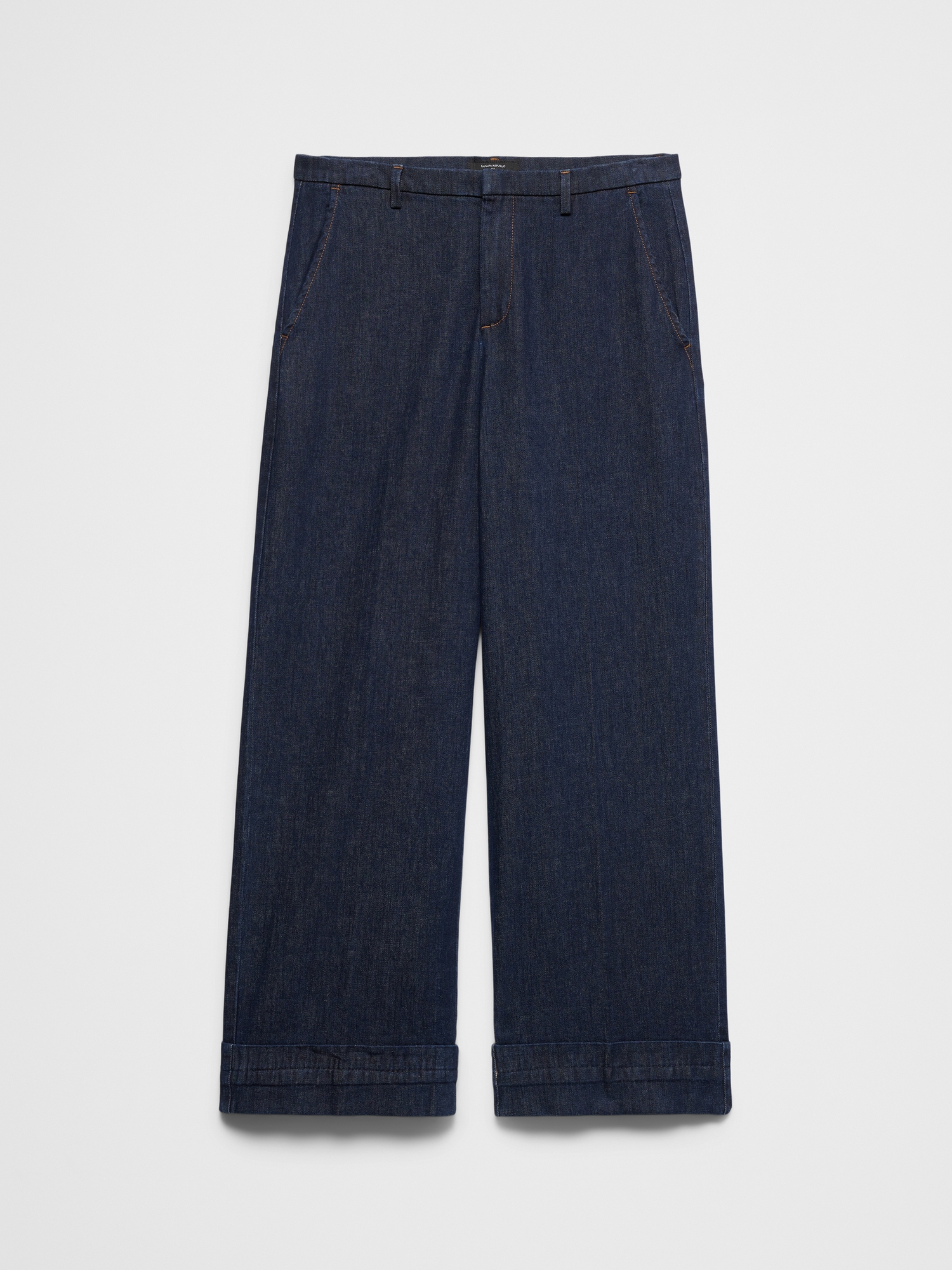 Image number 4 showing, Wide-Leg Mid-Rise Cuffed Jean