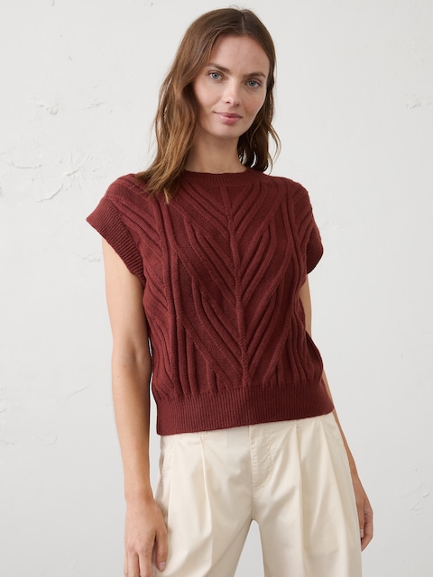 GILET EN TRICOT TORSADÉ D'UNE DOUCEUR PARFAITE
