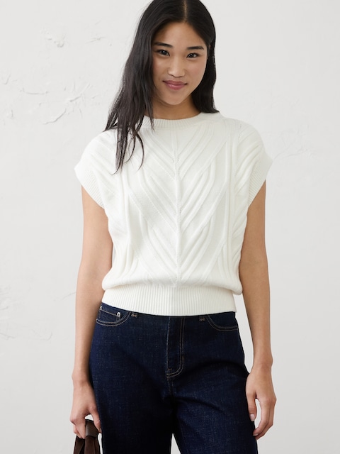 GILET EN TRICOT TORSADÉ D'UNE DOUCEUR PARFAITE
