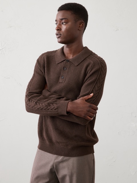 Cable Sweater Polo