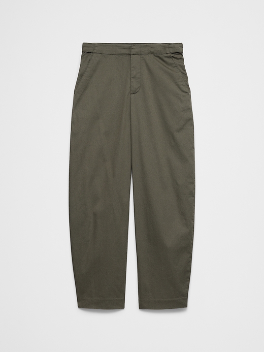 Barrel-Leg High-Rise Twill Utility Pant