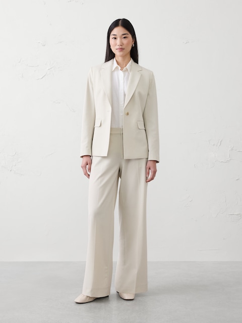 Sculpted Stretch Long Blazer