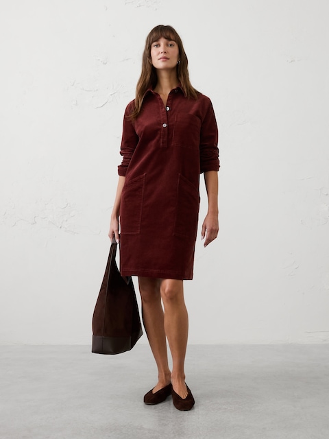 Collared Above-Knee Shift Dress