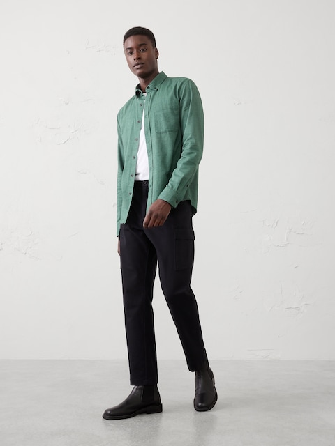 Slim-Fit Lightweight Flannel Shirt