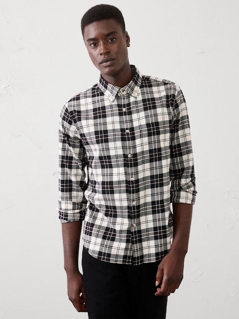 Slim-Fit Lightweight Flannel Shirt