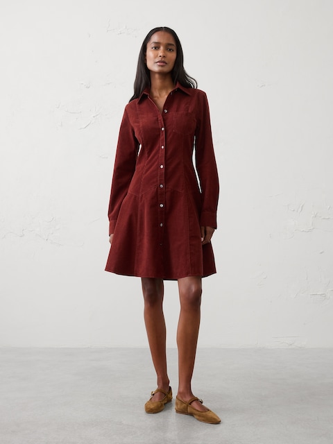 Corduroy Above-Knee Dress