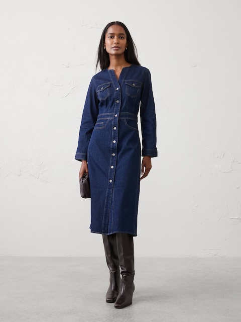 Seamed Utility Midi Dress