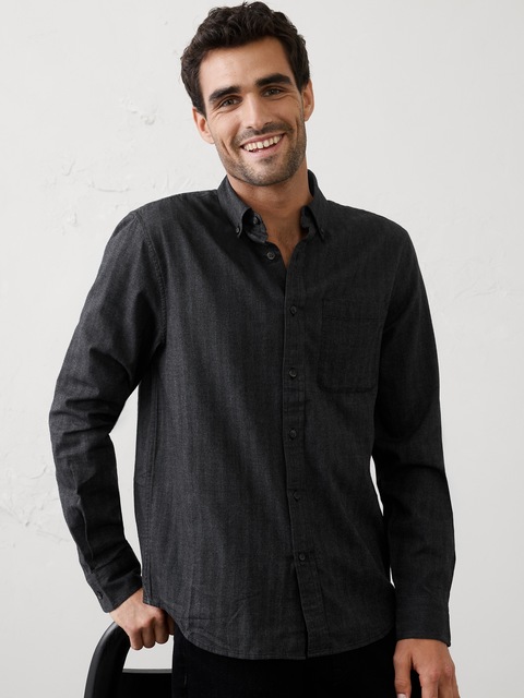 Slim-Fit Lightweight Flannel Shirt