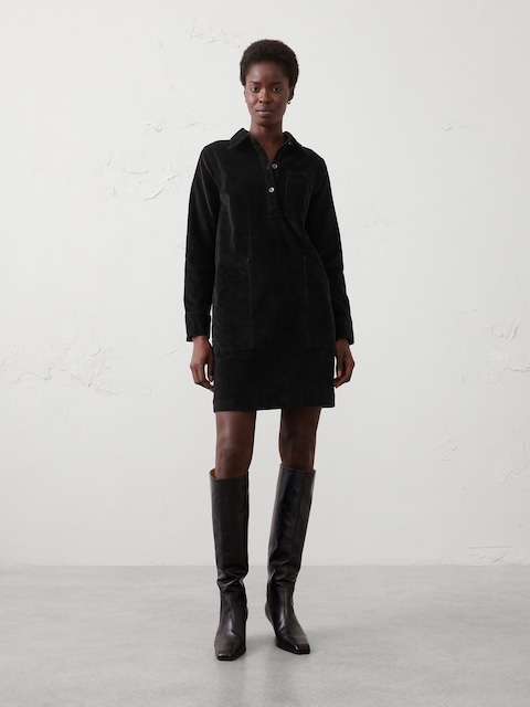 Collared Above-Knee Shift Dress