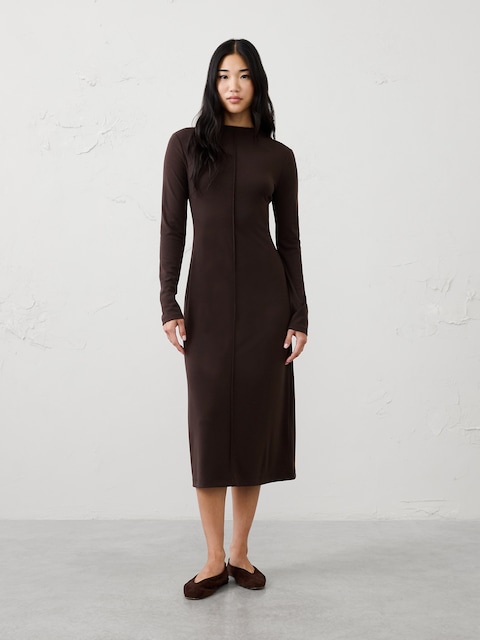 Cozy Ribbed Knit Midi Dress