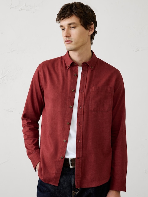 Slim-Fit Lightweight Flannel Shirt