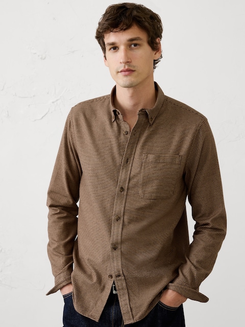 Slim-Fit Lightweight Flannel Shirt