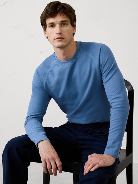 CHEMISE RAS DU COU EN TISSU GAUFRÉ