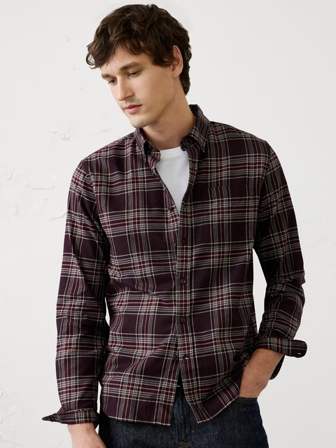 Slim-Fit Lightweight Flannel Shirt