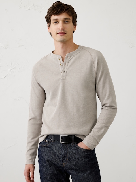 HENLEY EN TRICOT GAUFRÉ