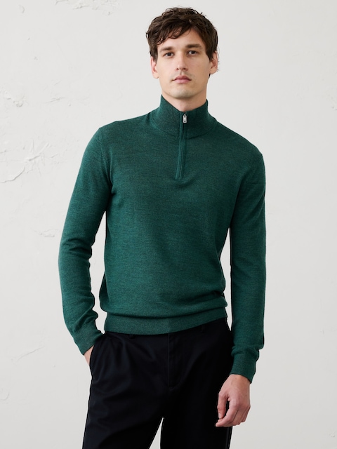 Merino Wool Quarter-Zip Sweater