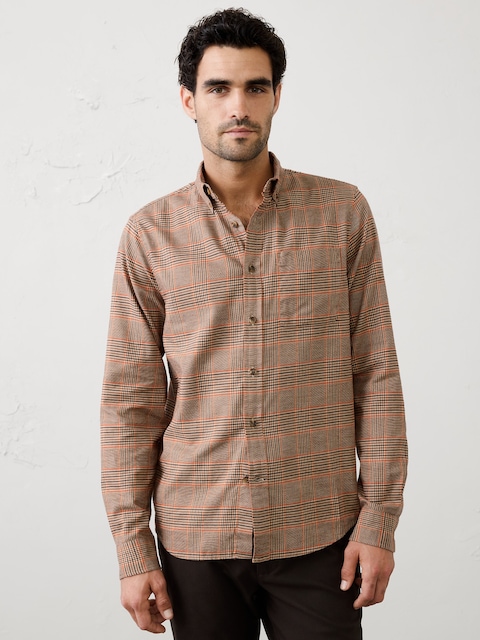 Slim-Fit Lightweight Flannel Shirt