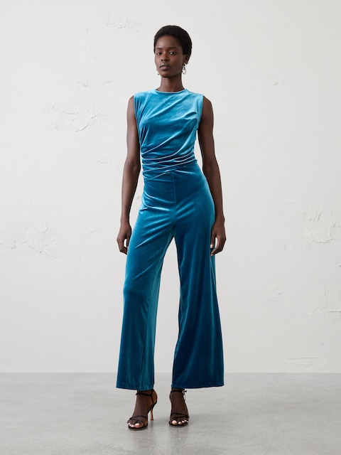 Velvet Draped Jumpsuit